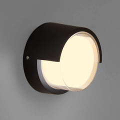 12W Black Modern LED Sconce IP54 Indoor/Outdoor Round Wall Light Warm White 3000K (WL-C-RD-WW)