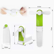 Handheld Fan Mini Electric Hand Held Fans,Hand Fan Rechargeable Portable Folding USB Fans Battery Operated Small Desk Fan Foldable Pocket Quiet Fan for Home Office Travel Outdoor (Green)