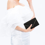 Elegant Faux Suede Evening Clutch Bag for Women – Wedding & Party Purse with Chain