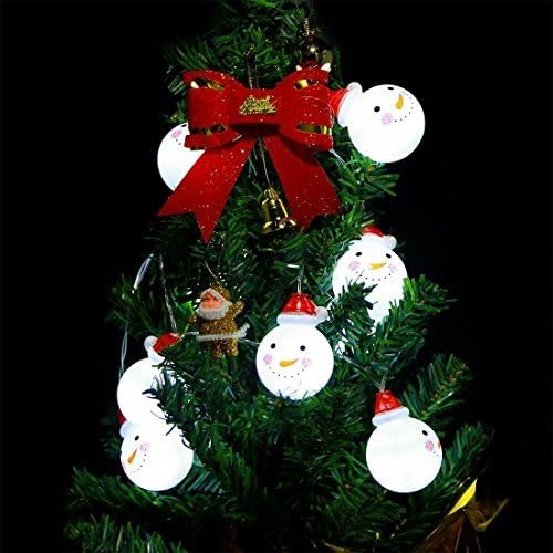 LED Christmas Snowman String Lights | Warm White Battery Decor