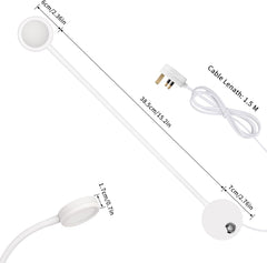 Measurement chart of a white lamp with labeled dimensions on a white background