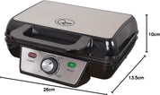 Two Slice Deep Fill Waffle Maker – Non-Stick Plates, Adjustable Temperature, Stainless Steel, Cool Touch Handle, 1000W UK