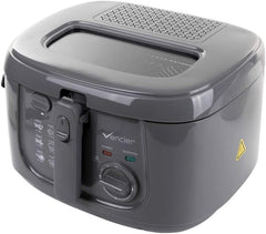 2.5L Electric Deep Fryer with Non-Stick Coating, Viewing Window & Mesh Basket – Compact Countertop Fryer (Grey)