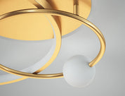 Modern LED Dimmable Ceiling Lamp with Remote Control, Gold Pendant Light 42cm for Bedroom, Kids Room, Dining Room, Kitchen, Office