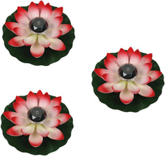 Floating solar pond lights - 3pcs water lily decor with fish lamp for outdoor and aquarium use