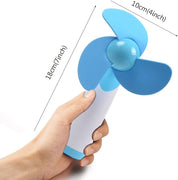 Portable Mini Fan AA Battery Powered Super Mute Cooling Fan for Home, Office and Travel - Blue