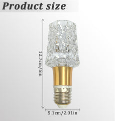 Acrylic Crystal Bulb 5W Edison Screw Light 85-265V, 3000K Warm Light, E27 Base Professional Decorative lamp (1 Count E27-B014) [Energy Class F]