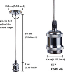Measurement chart of a lamp holder with dimensions and specifications.