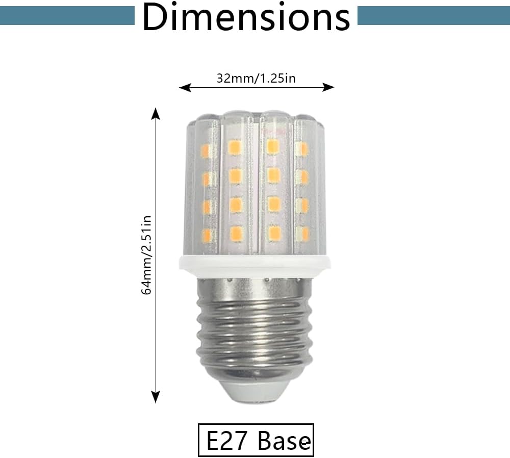 YELANGU E27 LED Corn Light Bulbs,5W Warm Light 3000K, Equivalent to 60W E27 Halogen Bulbs,AC 85-265V, 360° Beam Angle,Edison Screw SES LED Corn Lamp, Not Dimmable, Pack of 8 [Energy Class F]
