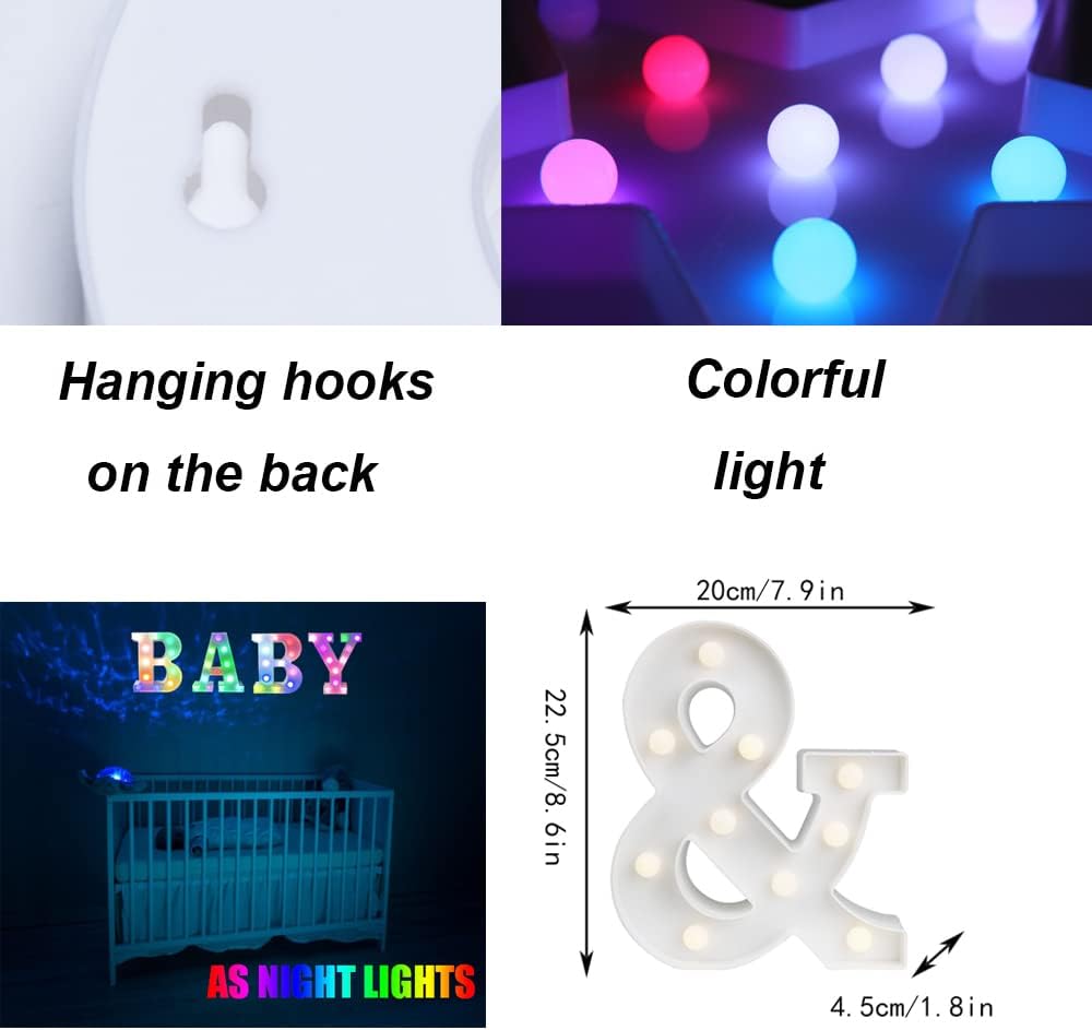 Colorful LED Marquee Letter Lights with Remote Timer