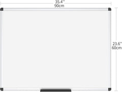Magnetic Whiteboard with Silver Aluminium Frame, 90x60cm Dry Erase Board