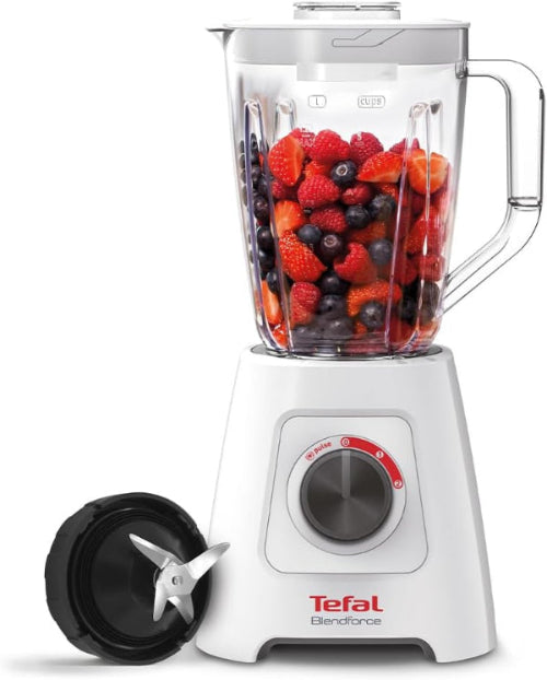 Tefal Blendforce II 600W Blender, 2L Jug, 4 Blades, 2 Speeds + Pulse, White BL420140