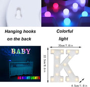Light Up LED Marquee Letter K – 18 Colors with Remote