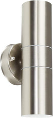 Modern Stainless Steel Up/Down Outdoor Security Wall Light: IP44 Rated with LED Dusk to Dawn Sensor Bulbs [4000K]