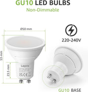 GU10 LED Bulbs 4.5W Warm White 2700K 345lm Pack of 10