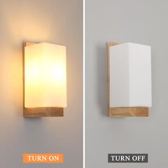 Wooden Wall Light Indoor, E27 Modern Minimalist Wall Lamp, Natural Wood Wall Lighting Fixture for Living Room, Bedroom, Bedside, Hallway, and Stairs (Without Bulb)