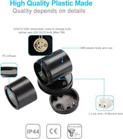 2-Pack Outdoor Wall Lights, Black GU10 Max 7W Downlights, IP44 Waterproof, Mains Powered for Patio, Garden, Balcony, Porch, Garage
