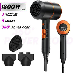 Hair Dryer UK Edition – High-Performance Ionic, 3 Heat & 2 Speed, Cool Shot, Diffuser & 2 Nozzles