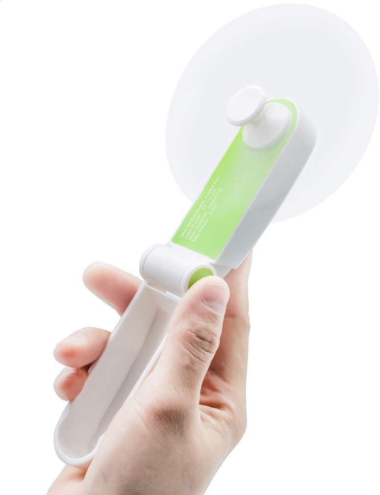 Handheld Fan Mini Electric Hand Held Fans,Hand Fan Rechargeable Portable Folding USB Fans Battery Operated Small Desk Fan Foldable Pocket Quiet Fan for Home Office Travel Outdoor (Green)