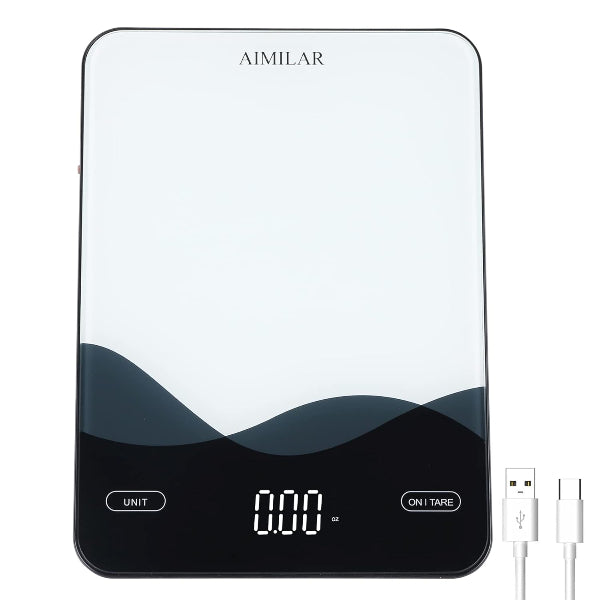 AIMILAR Rechargeable Digital Kitchen Scale, 22lb LED Display, Ounces & Grams