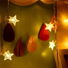 LED String Lights, Mains Powered 20 LED Star Christmas Lights with Remote Control 300cm, 8 Modes Fairy Lights for Girls Bedroom, Xmas Lights for Christmas Decoration Indoor Outdoor