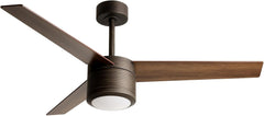 132cm Black Ceiling Fan with Lights, Remote Control, Dimmable LED Light, Quiet Reversible Motor