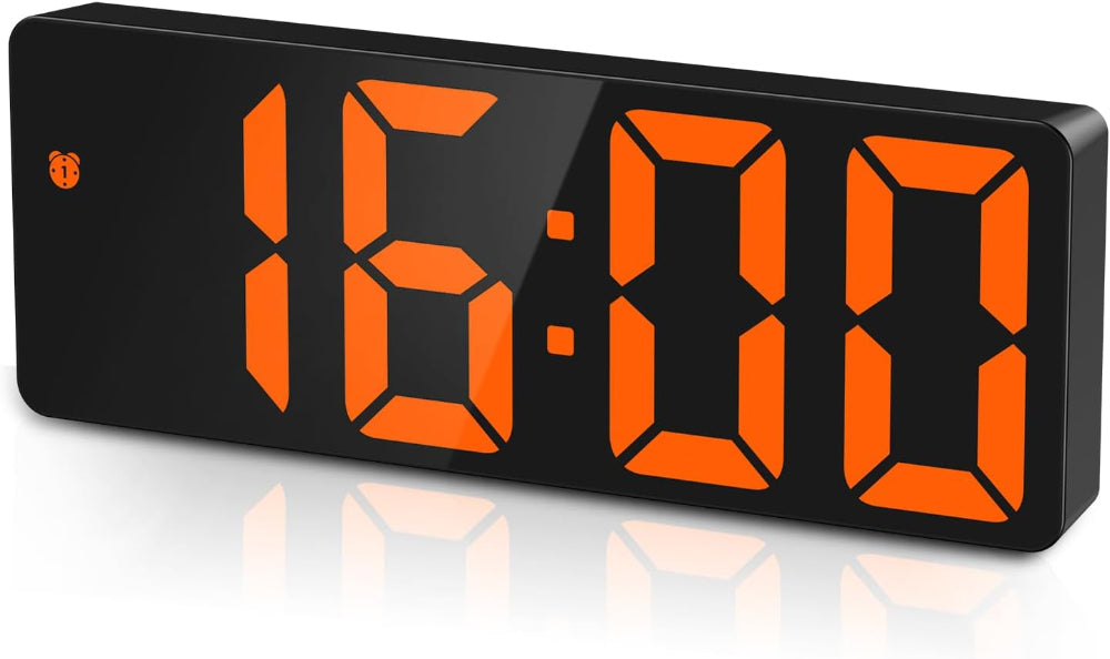 Upgraded LED Digital Alarm Clock – Temperature, Adjustable Brightness, Voice Control, 12/24H