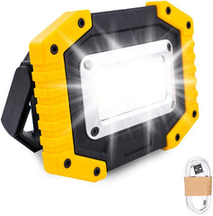 LED Rechargeable Work Lights, 30W Floodlight Battery Security Light with 3 Modes Outdoor COB Floodlight Camping Lights with USB Waterproof for Yard, Garage, Fishing, Hiking(Batteries Included)