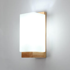 Wooden Wall Light Indoor, E27 Modern Minimalist Wall Lamp, Natural Wood Wall Lighting Fixture for Living Room, Bedroom, Bedside, Hallway, and Stairs (Without Bulb)