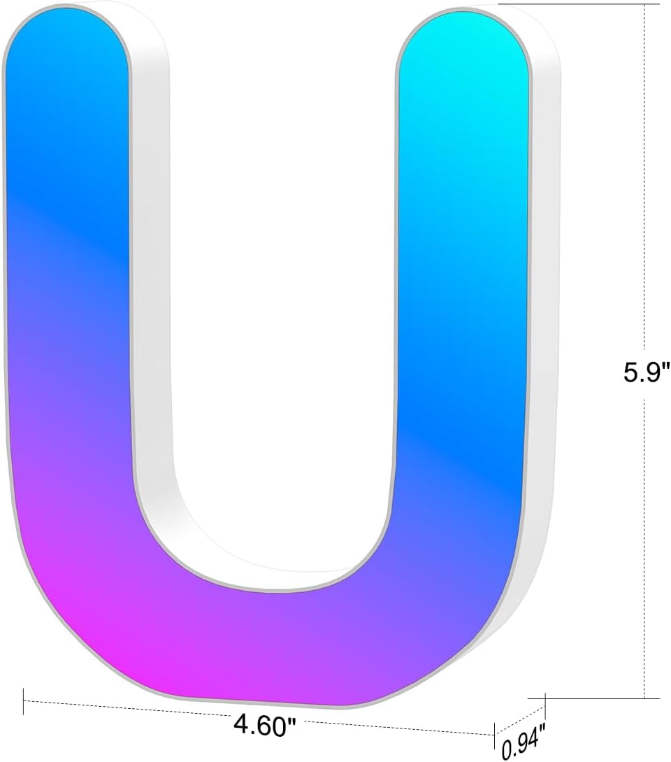 LED Letter Light U RGB USB APP Control