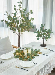 LED Willow Vine Garland with Eucalyptus Leaves, 6FT Artificial Tree Branch Fairy Lights with 96 LEDs for Indoor Christmas Home Décor