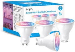 Tapo Wi-Fi GU10 LED Bulbs, Multicolor, 16 Million Colors, White Tunable, Remote Control