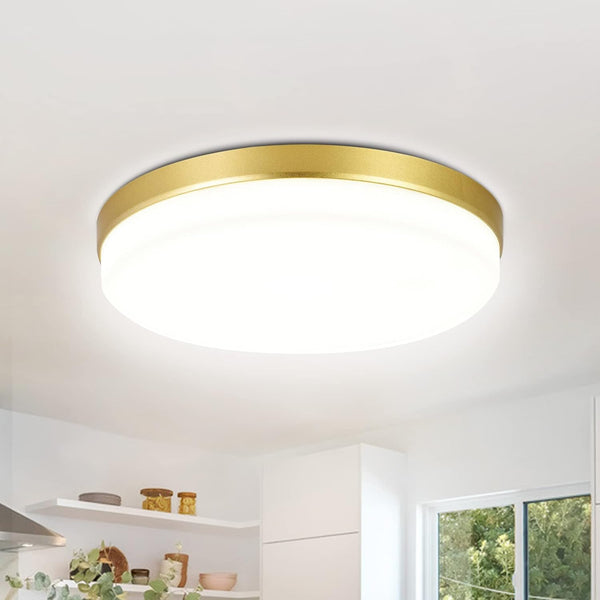 Gold LED Ceiling Light, 36W 4000K Natural White Round Ceiling Lamp 3240LM for Bathroom, Kitchen, Bedroom, Hallway, Utility Room, Laundry, Toilet, Porch, Ø23CM