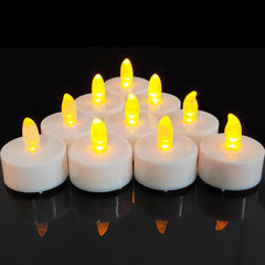 12-Pack Flameless LED Tea Lights with Remote – Flickering Battery Operated in Warm Yellow for Home Decor and Seasonal Celebrations