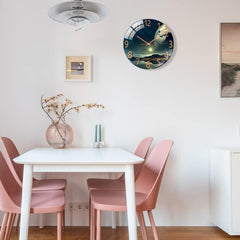 12'' Glass Wall Clock – Silent Non-Ticking Round Clock for Living Room & Office