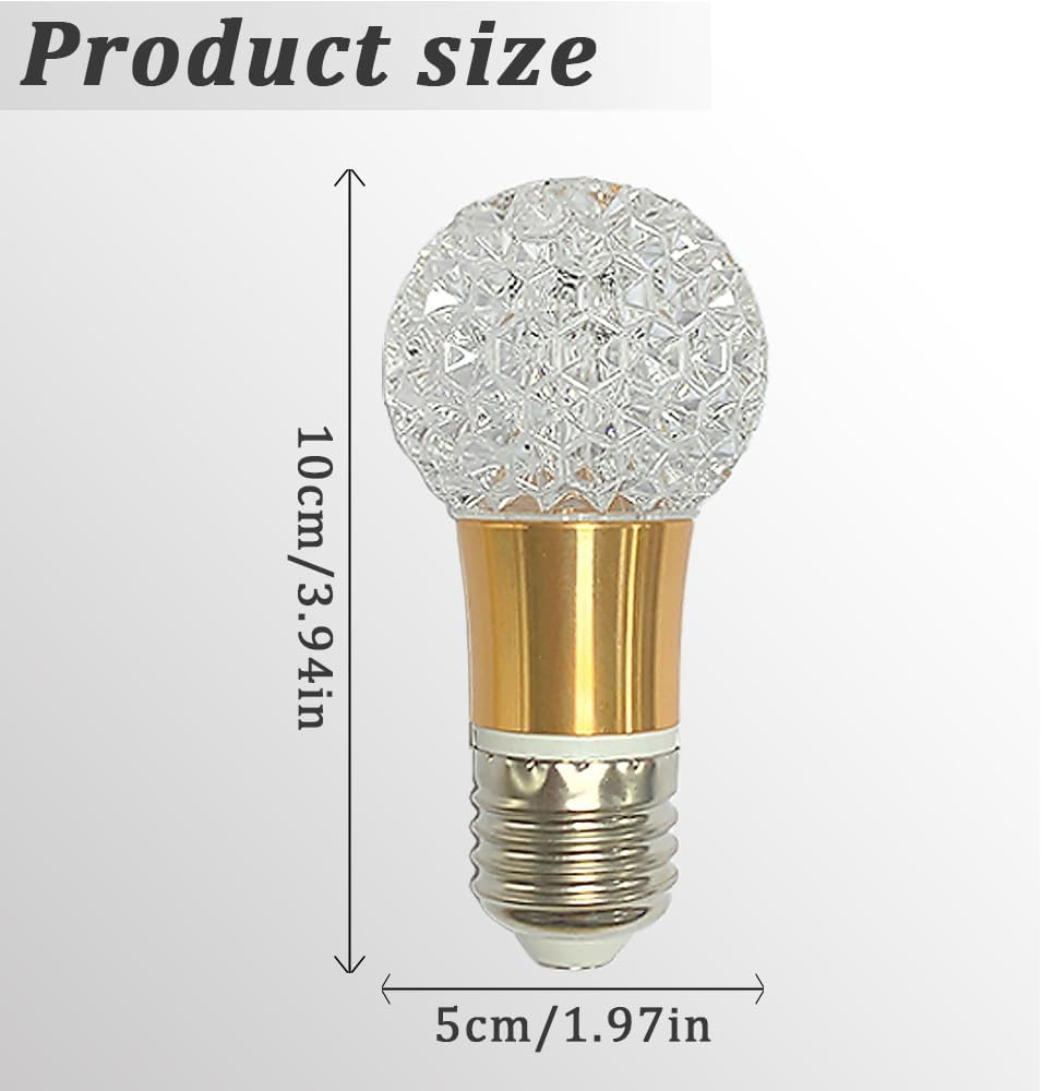 Acrylic Crystal Bulb 5W Edison Screw Light 85-265V, 3000K Warm Light, E27 Base Professional Decorative lamp (1 Count E27-B013) [Energy Class F]