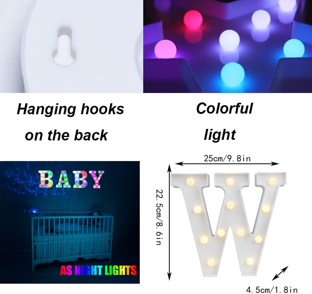 RGB LED Marquee Letter Light W with Remote
