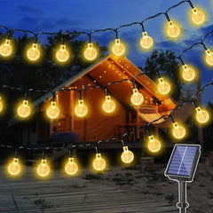 Solar Lights Outdoor Garden, 12m 100 LEDs Waterproof Solar Crystal Ball Fairy Lights, 8 Modes Multi-Colored Globe String Lights Solar Powered for Outside Indoor Gazebo Wedding Party Decorations