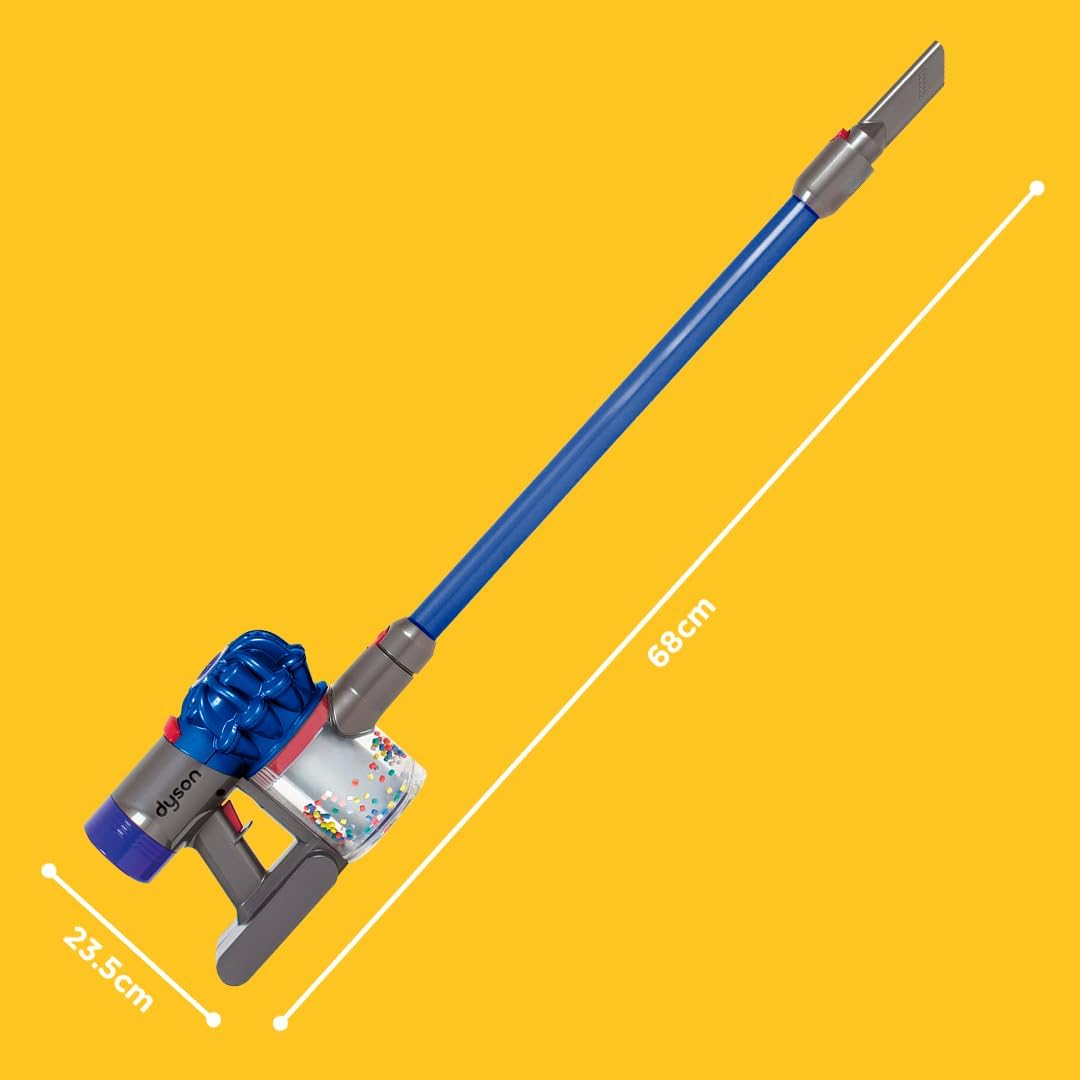 Casdon Dyson Cordless Toy Vacuum Cleaner – Interactive, Realistic Role-Play Hoover for Kids Aged 3+, Official Licensed Blue Toy
