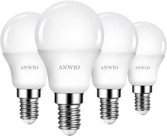 NWIO E14 Smart Bulb 5W, Colour Changing Golfball Light Bulb, 470Lm, Replace 40W, WiFi Smart Bulb, SES Small Screw, 4-Pack