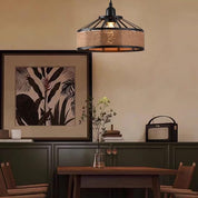 Metal Rope Pendant Light Shade 30cm Retro Ceiling Lampshade Black