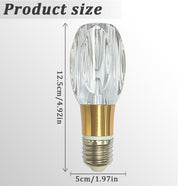 Acrylic Crystal Bulb 5W Edison Screw Light 85-265V, 3000K Warm Light, E27 Base Professional Decorative lamp (1 Count E27-B006) [Energy Class F]