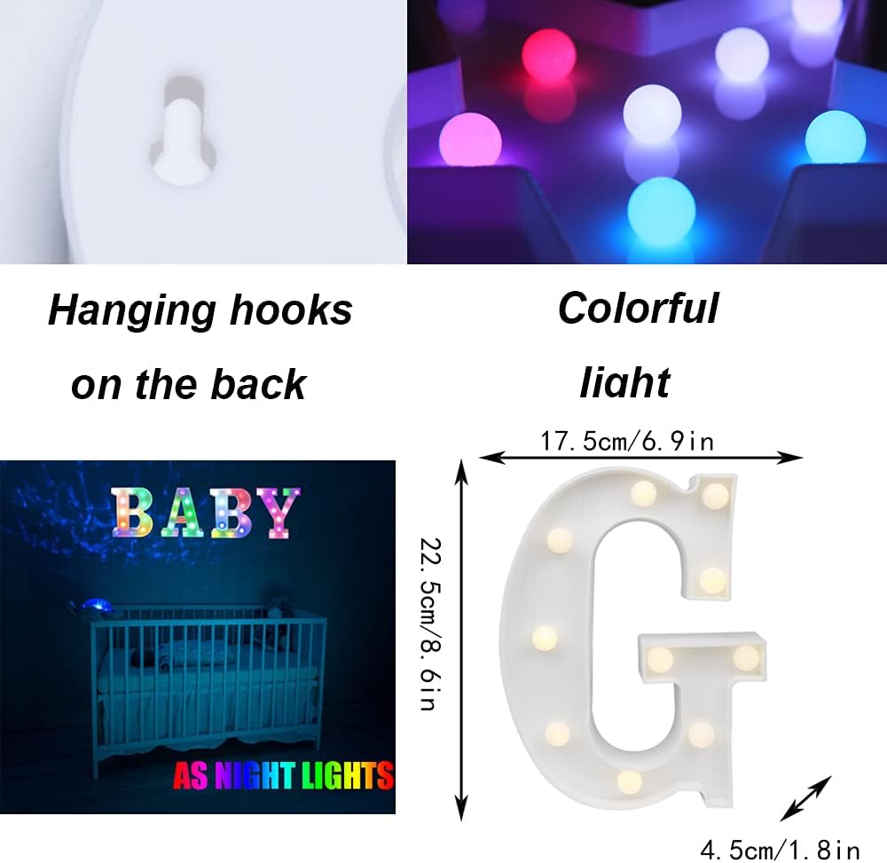 RGB LED Marquee Letter G Light with Remote