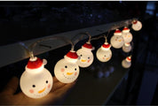 LED Christmas Snowman String Lights | Warm White Battery Decor