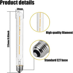4W Tubular Edison LED Filament Bulb 2700K Warm White 4 Pack