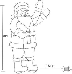 Colorful multicolor LED Santa for indoor and outdoor display