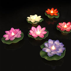 Lotus Floating Lights,Artificial Lotus Flowers Water Lilies for Pond Pool,Realistic Floating Lotus Flowers Lights,Waterproof LED Lotus Flower Floating Lamp for Pool Decoration