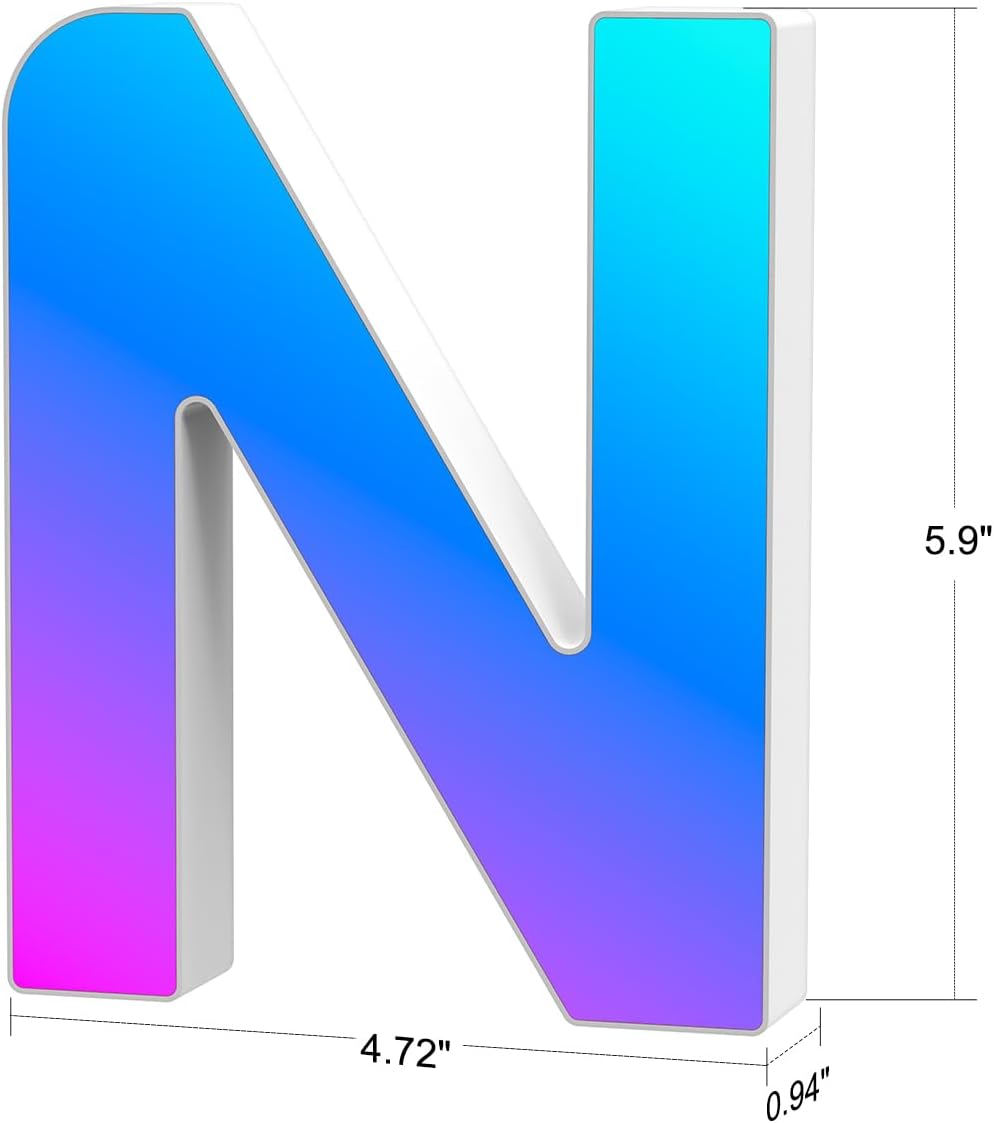 LED Letter N USB Colour Changing Light