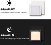 Light sensor switch with automatic off and on functionality on a black background