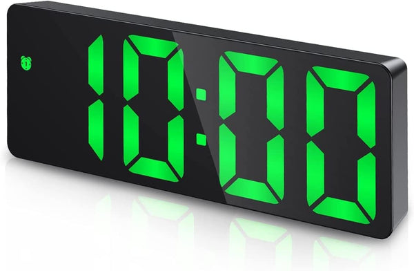 LED Digital Alarm Clock – Temperature Display, Adjustable Brightness, Voice Control, 12/24H